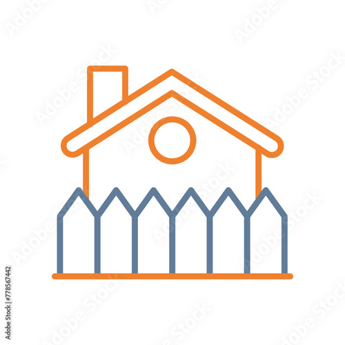 Fence Line Two Color Icon
