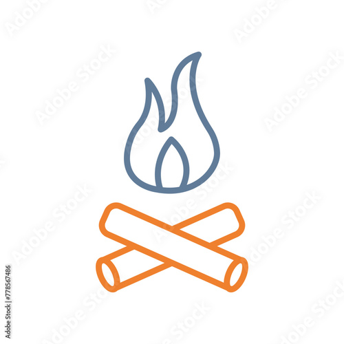 Bonefire Line Two Color Icon