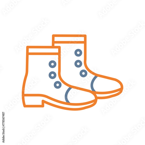 Boot Line Two Color Icon
