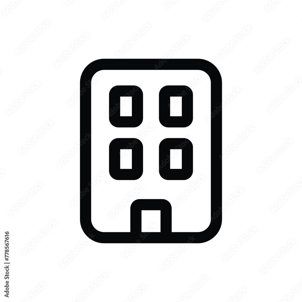 Simple Building line icon isolated on a white background Simple Building line icon isolated on a white background