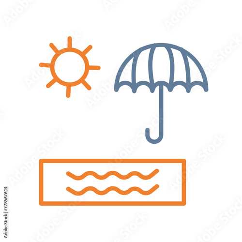Beach Line Two Color Icon