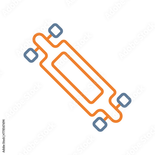 Longboard Line Two Color Icon