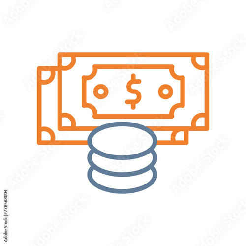 Income Line Two Color Icon