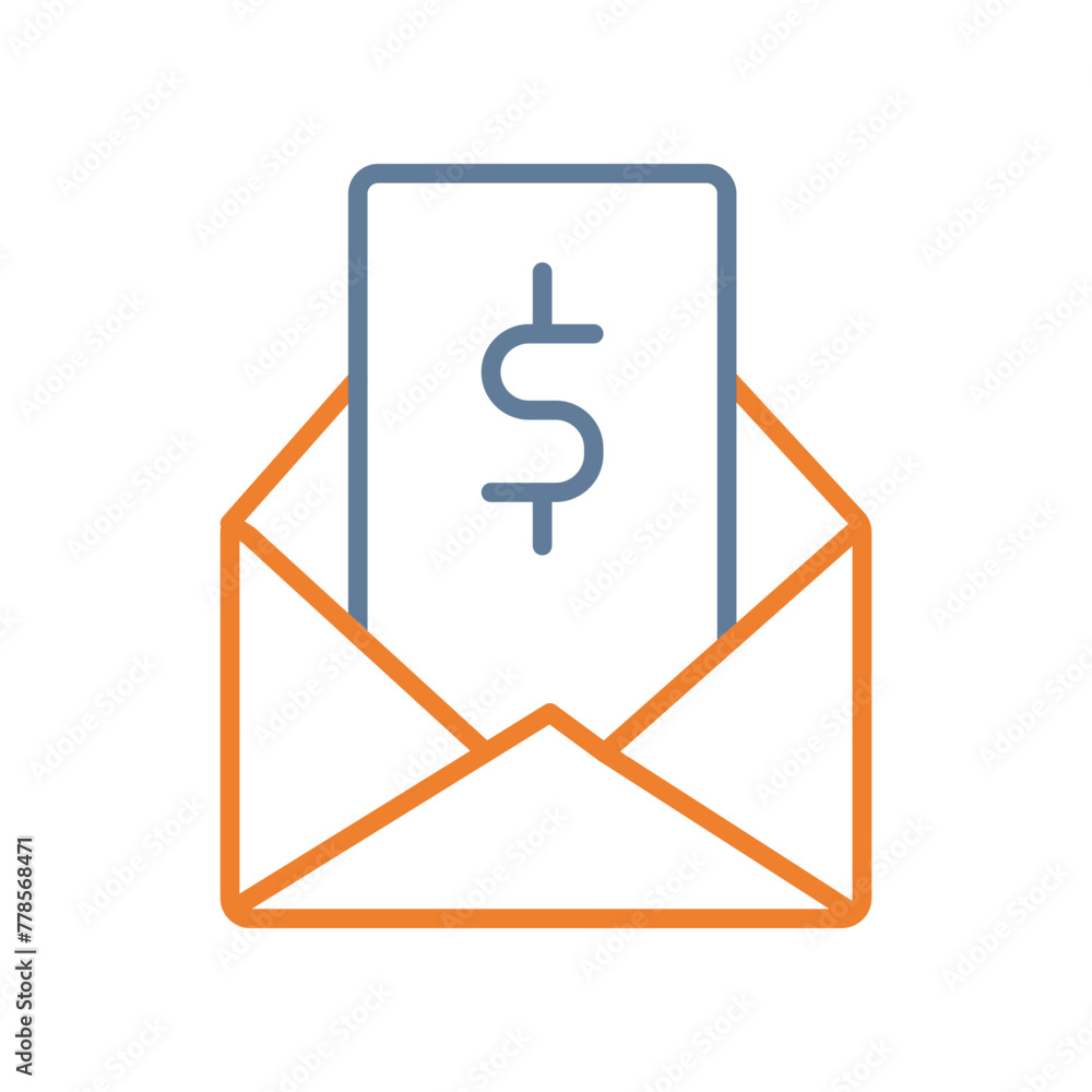 Email Funds Line Two Color Icon Email Funds Line Two Color Icon