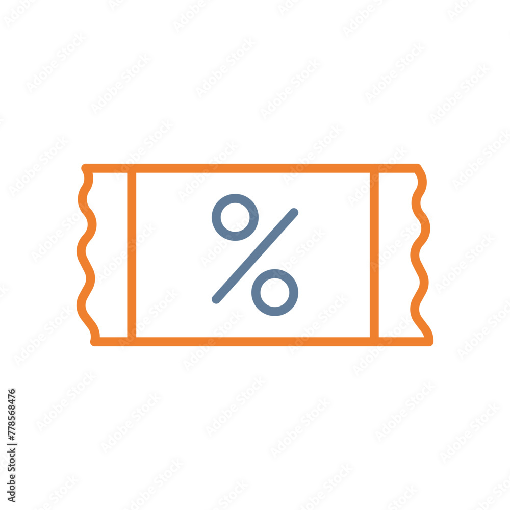 Discount Coupon Line Two Color Icon Discount Coupon Line Two Color Icon