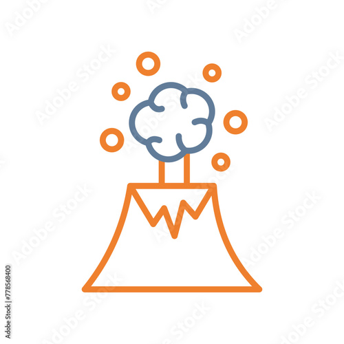 Volcano Line Two Color Icon