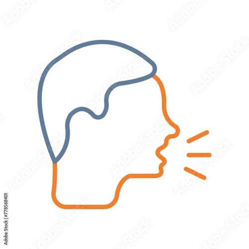 Cough Line Two Color Icon