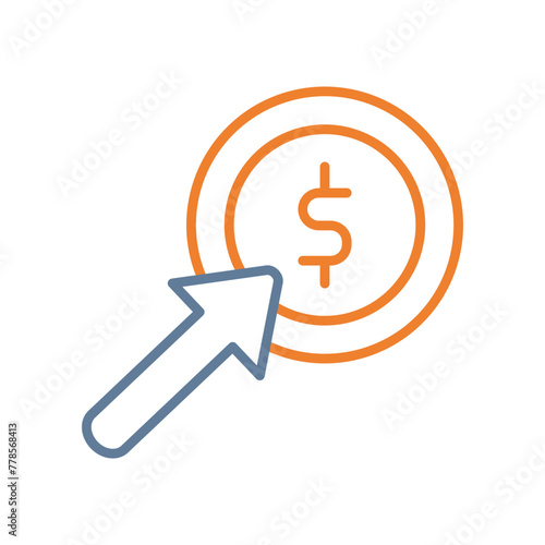 Pay Per Click Line Two Color Icon