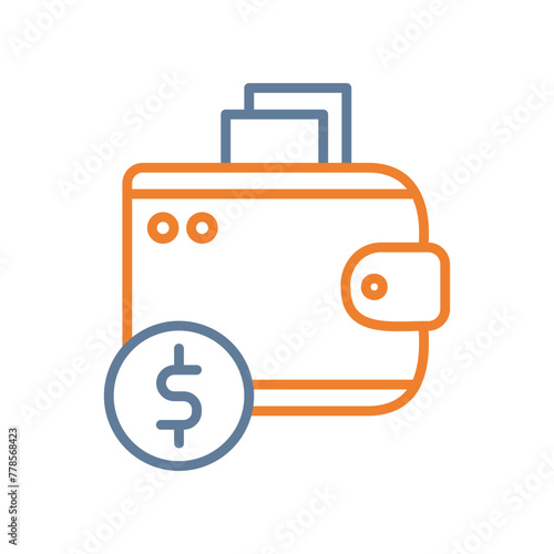 Wallet Line Two Color Icon