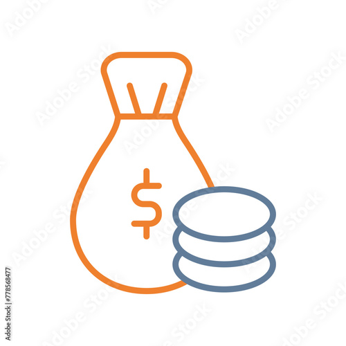 Income Line Two Color Icon