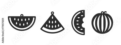 Watermelon earrings, pendant or keychain design. Jewelry silhouette laser cut template. Cnc cutting with metal, wood or leather.