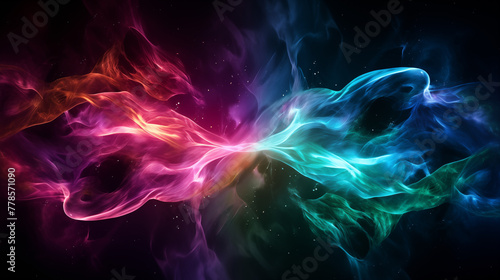 Dynamic Colorful Smoke Collision Abstract Wallpaper