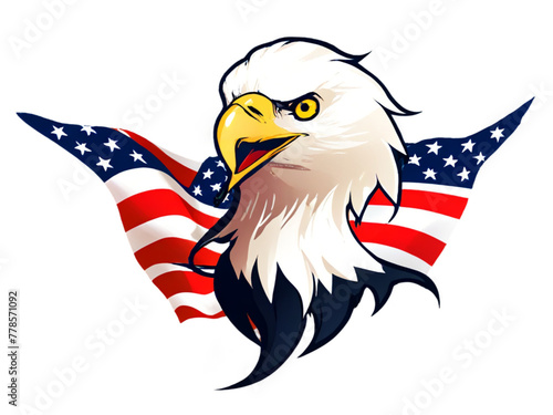 Majestic Eagle: USA Flag Logo Design 