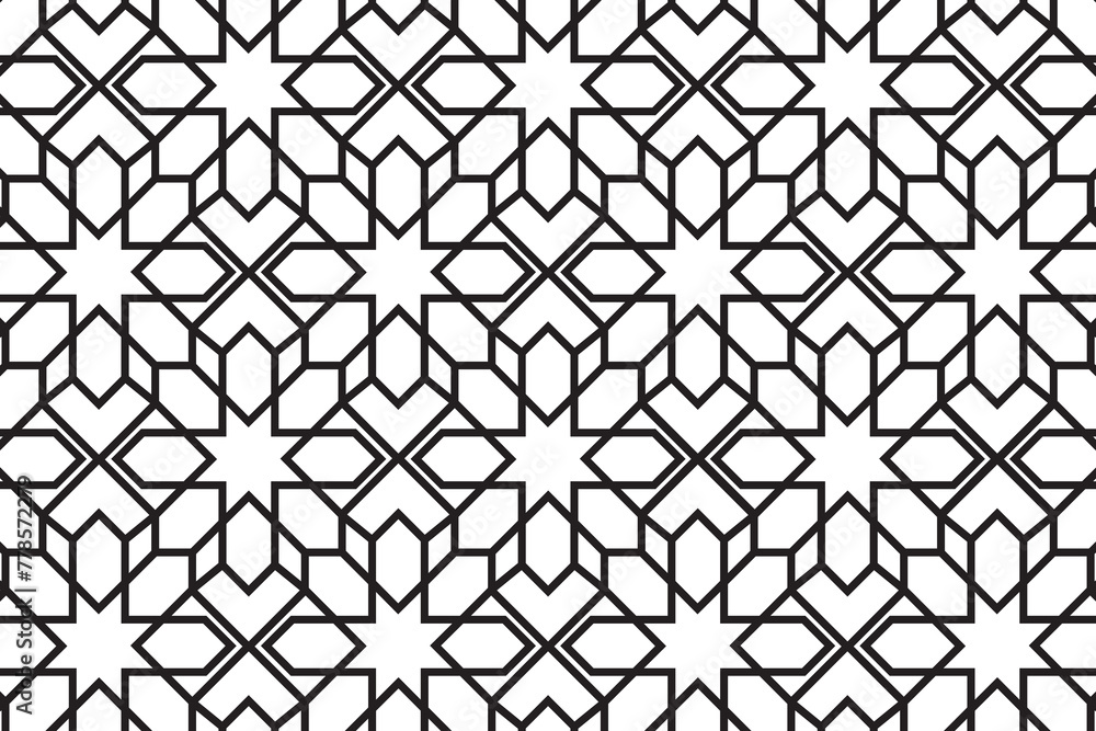Fototapeta premium Islamic outline ornament vector
