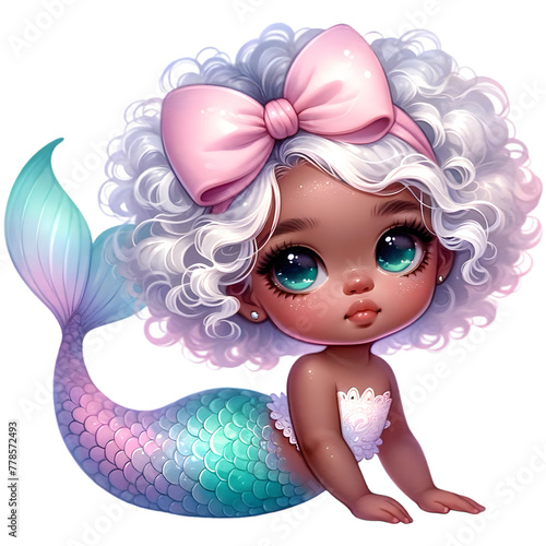 Cute African mermaid 