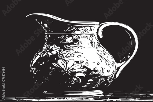 black and white jug