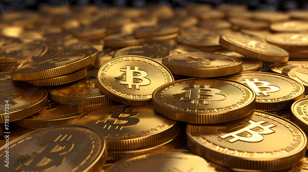 Bitcoin on stock market chart background, cryptocurrency concept Bitcoin on stock market chart background, cryptocurrency concept