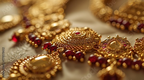 Elegant Gold Tikka Necklace with Intricate Design and Pearl Embellishments
