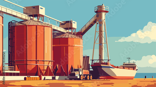 Grain terminal sketch illustration 2d flat cartoon photo