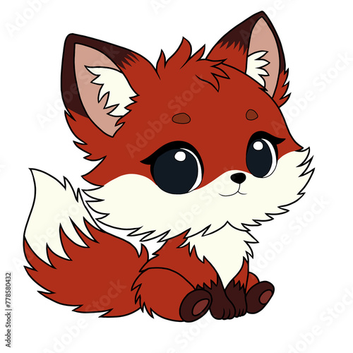 Fotografie cute red fox cartoon illustration