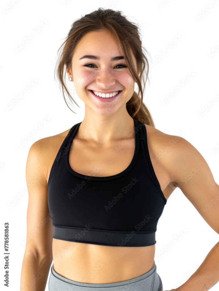 Professional woman fitness trainer transparent background Professional woman fitness trainer transparent background