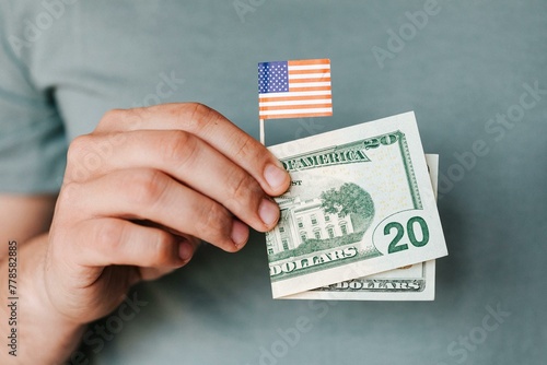 dinero, agiotaje, dolares, dinero en efectivo, divisa, mano, financiación photo