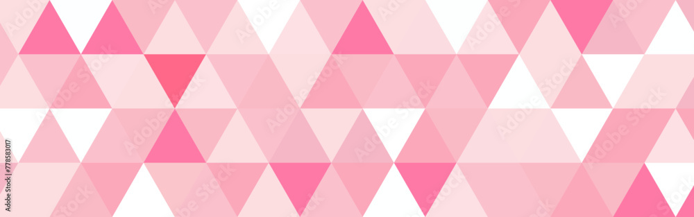 Fototapeta premium 背景イラスト_三角形モザイク_ピンク
