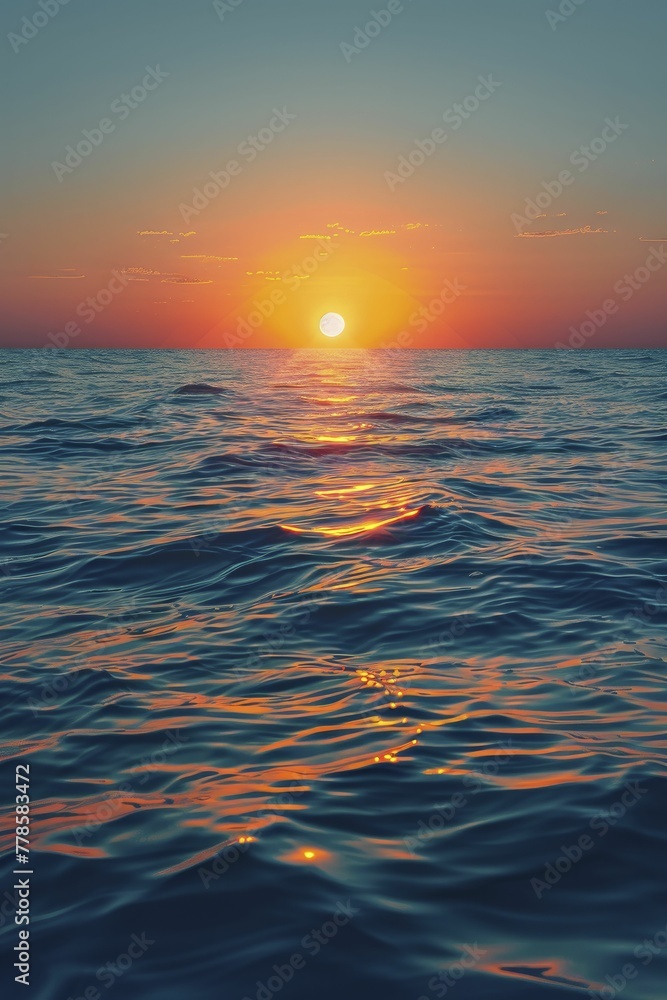 A simplistic depiction of a sunrise over a calm sea, representing new beginnings and the promise of improvement with each new day.