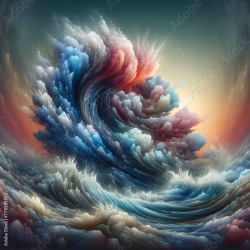 Vivid ocean swirls. Ai generated 
