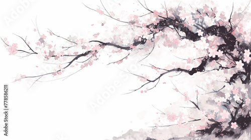 水墨画風の桜