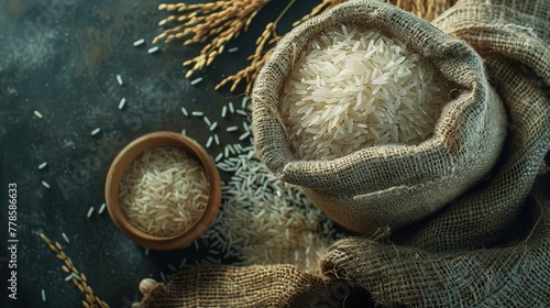 rice in a sack photo