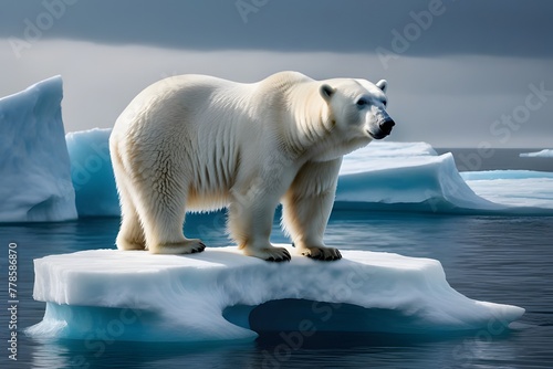 polar bear on ice