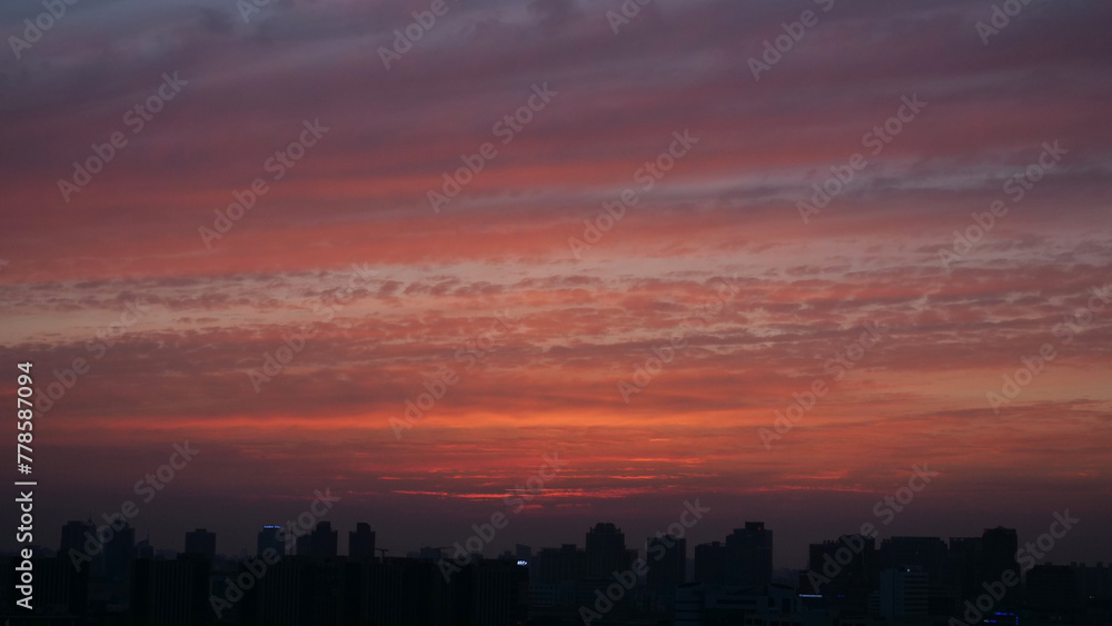 sunset over the city sunset over the city