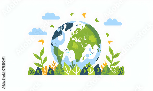 earth day illustration flat color style