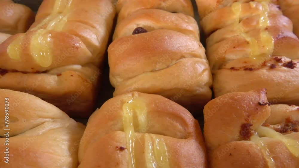 Group of breads on a table Group of breads on a table