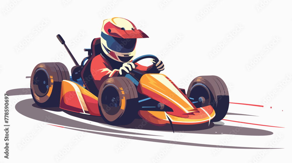 Kart Racer. Vector illustration isolated on white 2