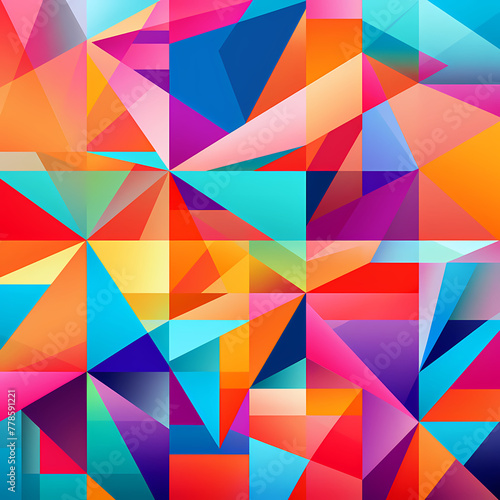 Abstract geometric patterns in bright colors. 