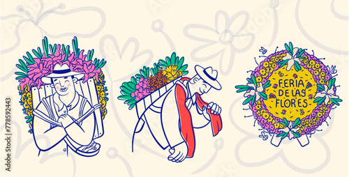 ilustración vectorial simple de las feria de las flores photo