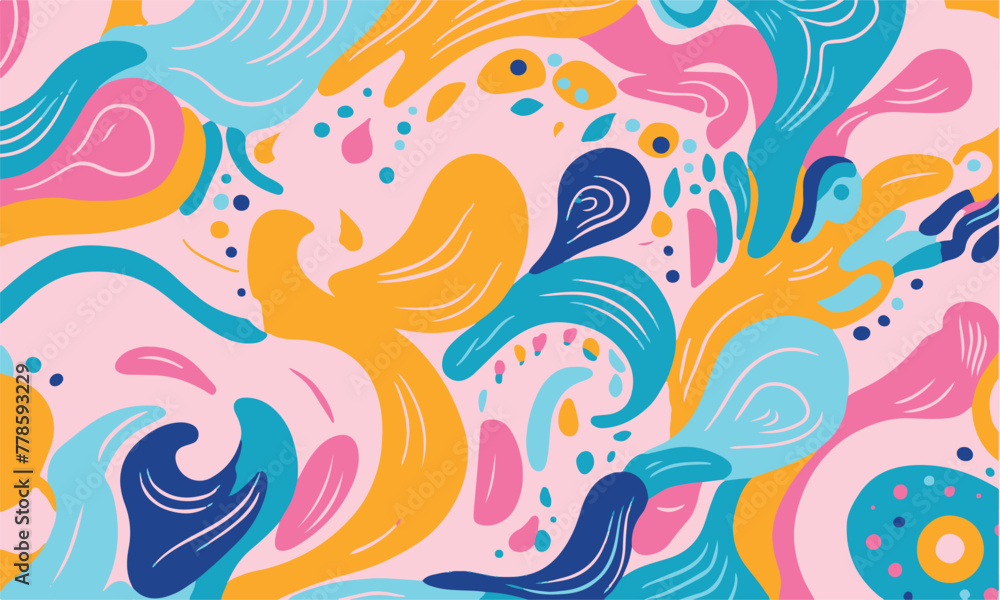 hand drawn flat design abstract doodle pattern