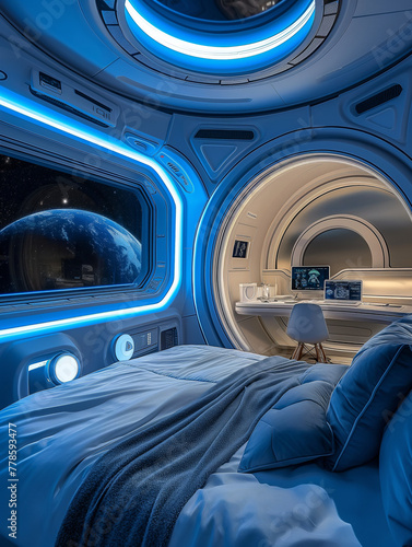 interior of a spaceship sleeping pod