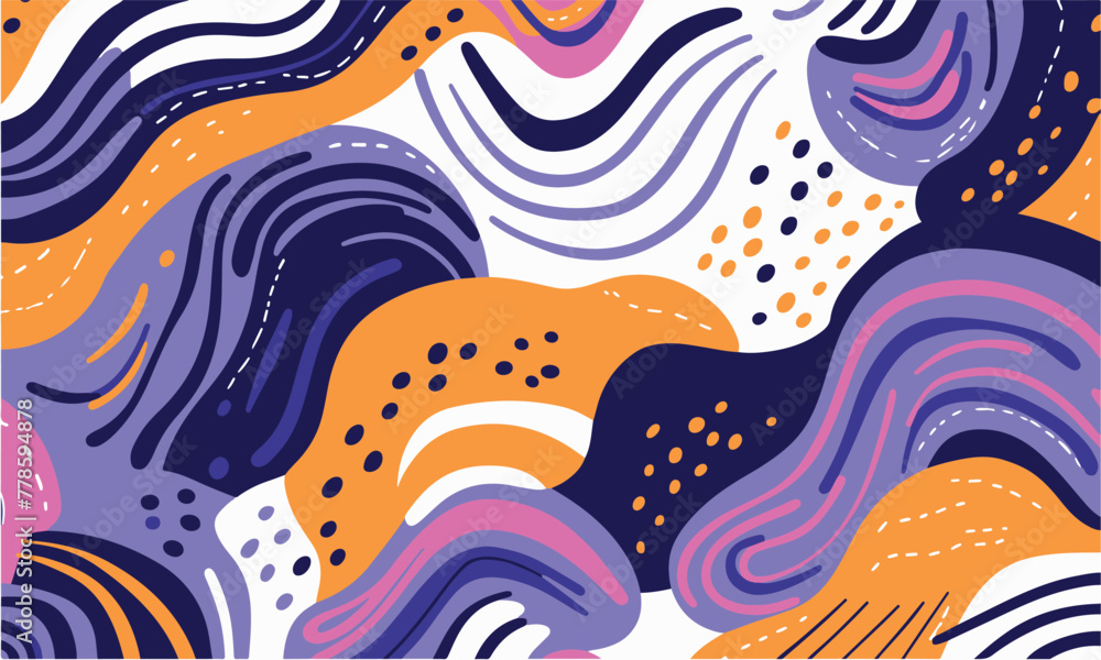 hand drawn flat design abstract doodle pattern