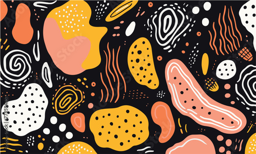 hand drawn flat design abstract doodle pattern