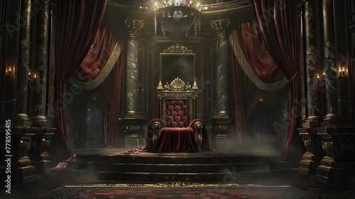 Elegant cardinal throne in the dignified throne room