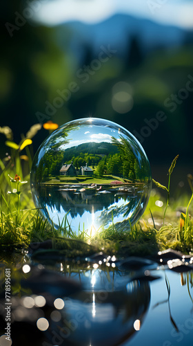 Wallpaper Mural 3D illustration renewable energy concept earth day Torontodigital.ca