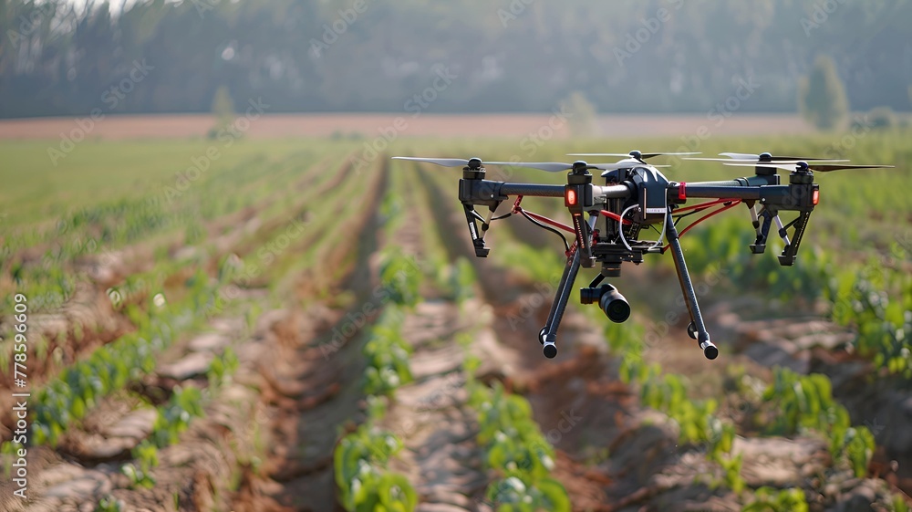 Fototapeta premium drone camera -Exploring Farming Terrain Through Aerial Lens , useful technologies