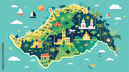 Map of guadeloupe vector illustration design 2d fla