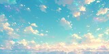 pastel blue sky anime cloud heaven copy space dreamy serene tranquil ethereal soft fluffy celestial peaceful magical serenity fantasy whimsical cotton candy daydream floating seraphic open sky clear 