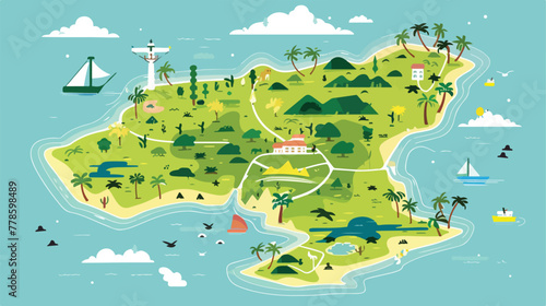 Map of guadeloupe vector illustration design 2d fla