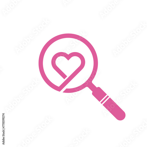 searching for love logo vector icon illustration