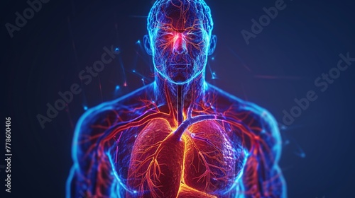 A depiction of a healthy cardiovascular system